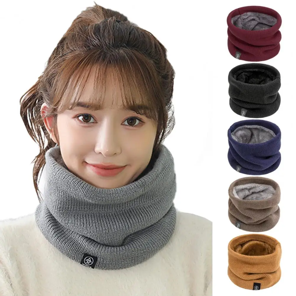 

Solid Color Scarf Knitted Scarf Soft Plush Windproof Neck Warmer for Outdoor Activities Unisex Cycling Skiing Skating Neck Wrap