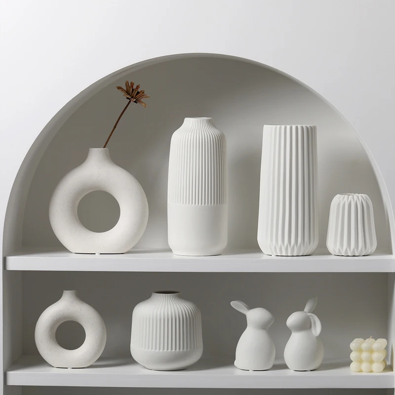 Ceramic Vase Decoration Living Room Flower Arrangement Decoration Light Luxury High-end Flower Arrangement Handicraft Decoration 3