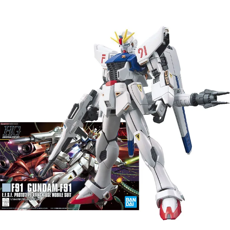 

Оригинальная Сборная модель робота Bandai Gundam HGUC 1/144 F91 Gundam, комплект украшений, аниме экшн-фигурки, игрушки для детей, подарок