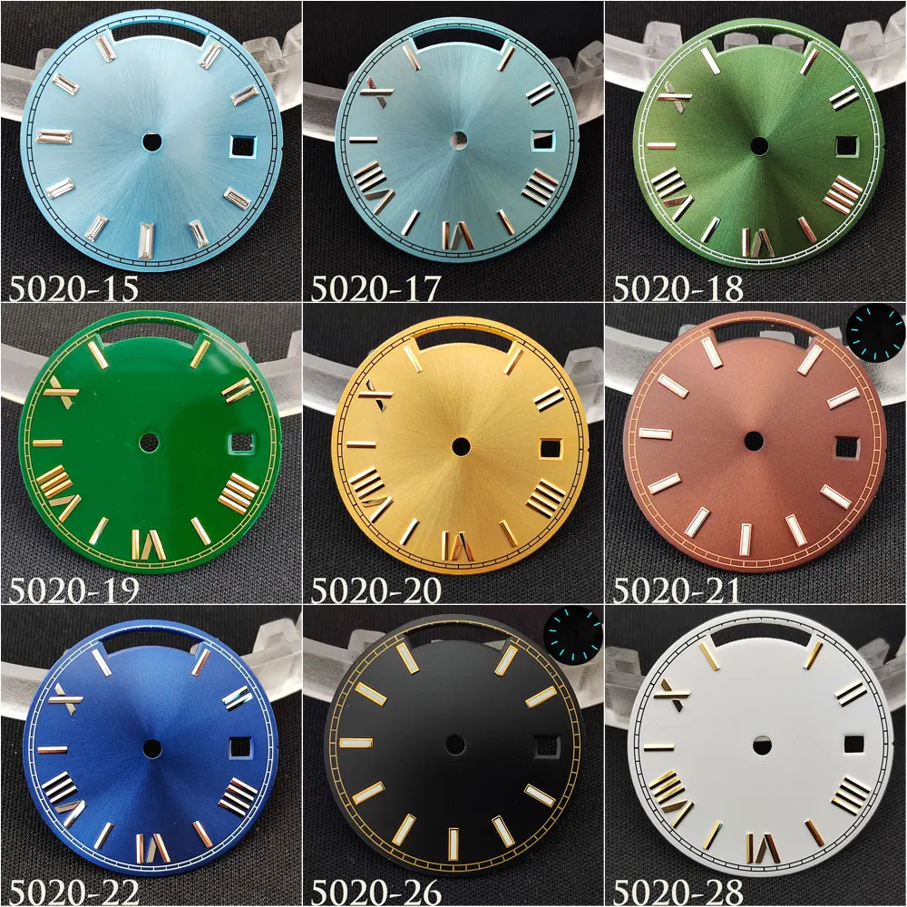 8285 Dial 8285 hand Man Watch Dual Calendar 29mm dial hand Blue Green Glow Accessories Dial fit Movement