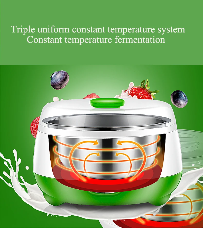 DMWD Yogurt Maker 0.8L Mini Automatic Yogurt Machine Household DIY Tools Natto Rice Wine Fermenter Stainless Steel Tank