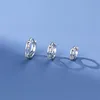 JYJIAYUJY 100% Whole Original Pure Silver S999 Hoop Earrings Hollow Zircon Inlaid Design 8MM Mini Style Fashion Jewelry JYE156 5
