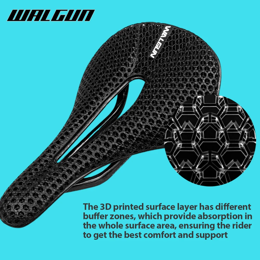 Elaone Sella per bicicletta stampata in carbonio 3D 255x140/248x145mm Strada leggera MTB Mountain Racing Cuscino del sedile per bici Sedile per ciclismo Acc  18