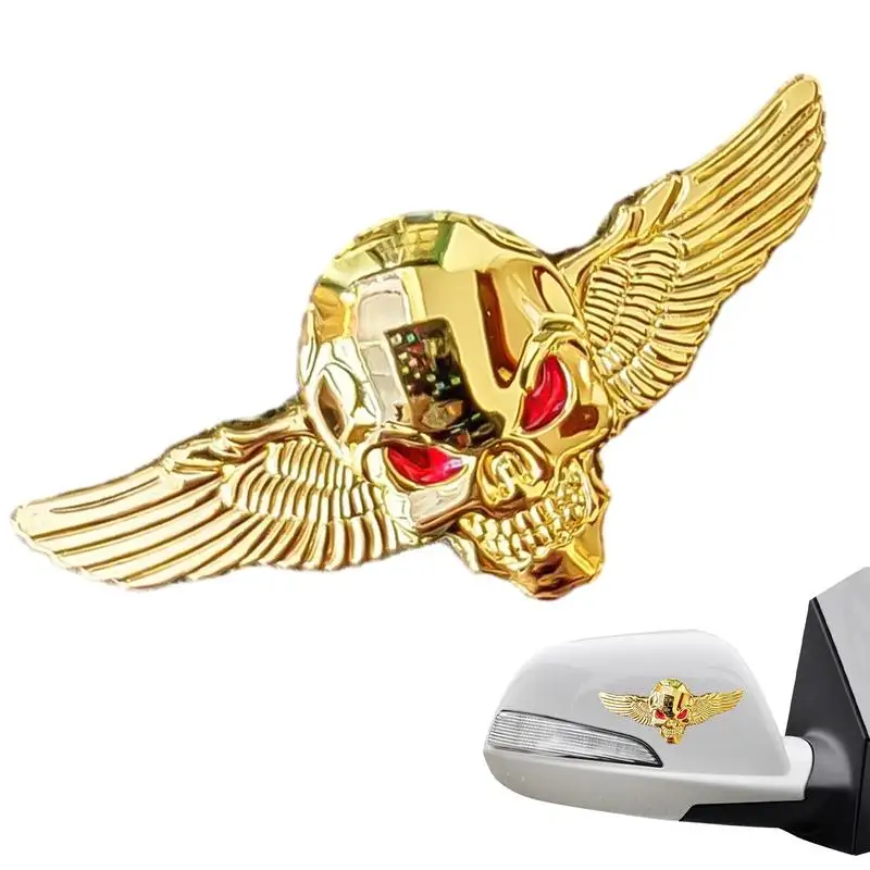 3D Metal Car Sticker Angel Wings Car Decal Skeleton Car Emblem Decoration Sticker Auto Emblem Fashionable Car Badges Stickers