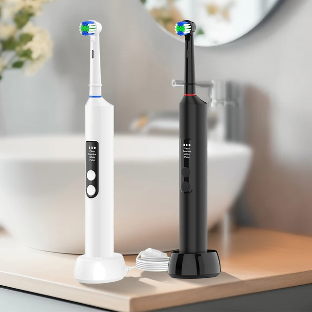 Smart Wireless Charging Electric Toothbrush, 4 Modes Rechargeable Electric Toothbrushes Fit for Oral B Electric Toothbrush Heads 2
