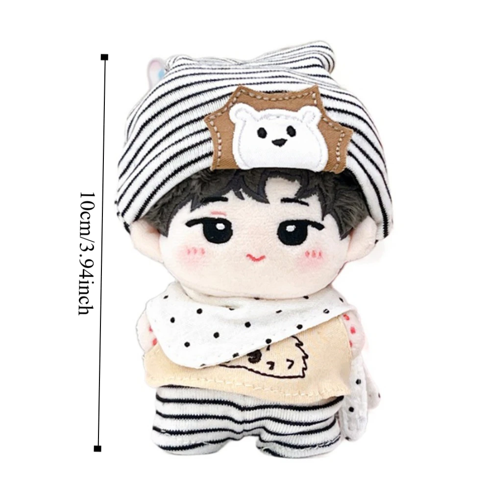 DIY Clothing Hedgehog T-shirt 10cm Cotton Clothes Striped Hat Lovely Clothes Outfit Funny Suit Dress Up Set Accessories
