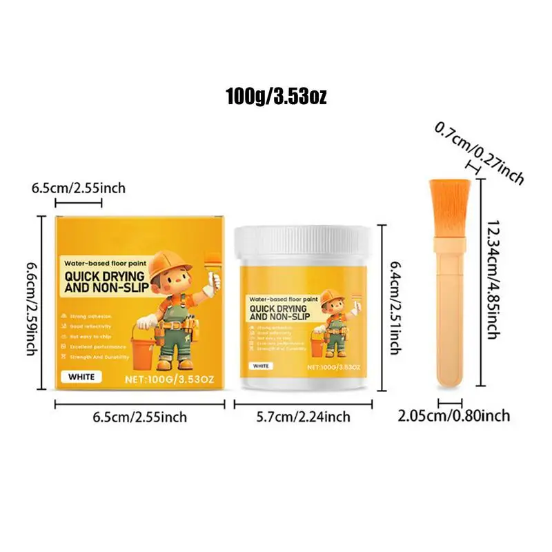 Floor Paint 100g Quick-Dry Water Based Floor Paint Epoxy Kit for Garage Floors Basement Floors Concrete Moisture Barrier