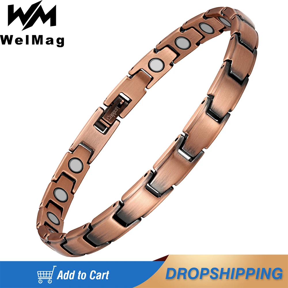 Welmag Copper Bracelets for Women Therapy Health Row Bracelet