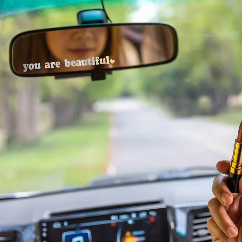 Adesivi per auto Sei bella Decorazione d'interni Decalcomanie per specchietti retrovisori Adesivo in vinile per specchietti retrovisori per auto Accessori auto - immagine 2