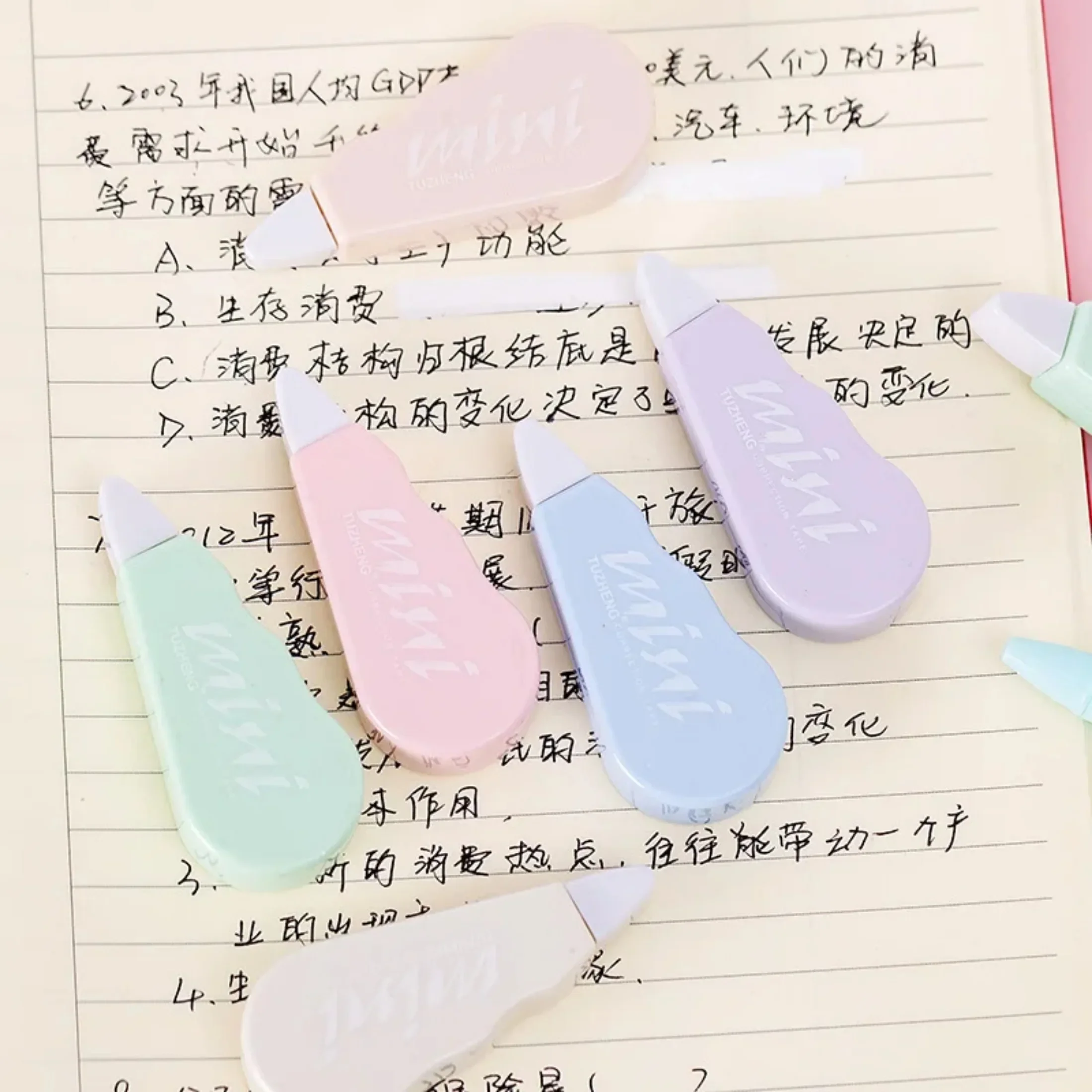 Correction Tape Altered Tools School Office Corrector Stationery Kids Sweet Novelty Supplies Cute Kawaii Macaron 1 Set/6 Piece