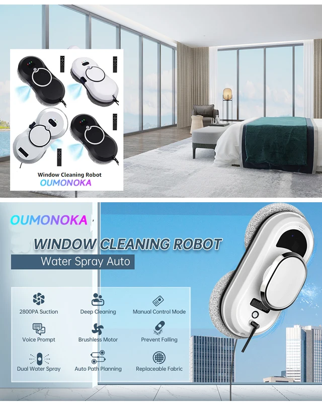 Description Picture 2 of itemUPS System Robot Window Cleaner Vacuum Smart Home Appliance Auto Clean Glass Windows Washer Window Washing Electric Floor Mops