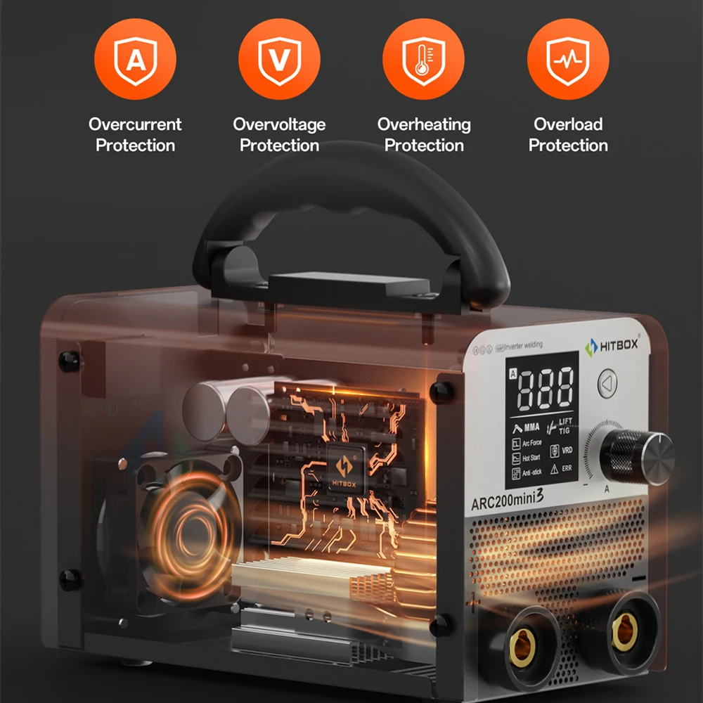 thumbnail image 2 of HITBOX 160A Stick Welder - 2-in-1 Lift TIG/MMA Portable Welding Machine, 110V With Digital Display 2 of 12