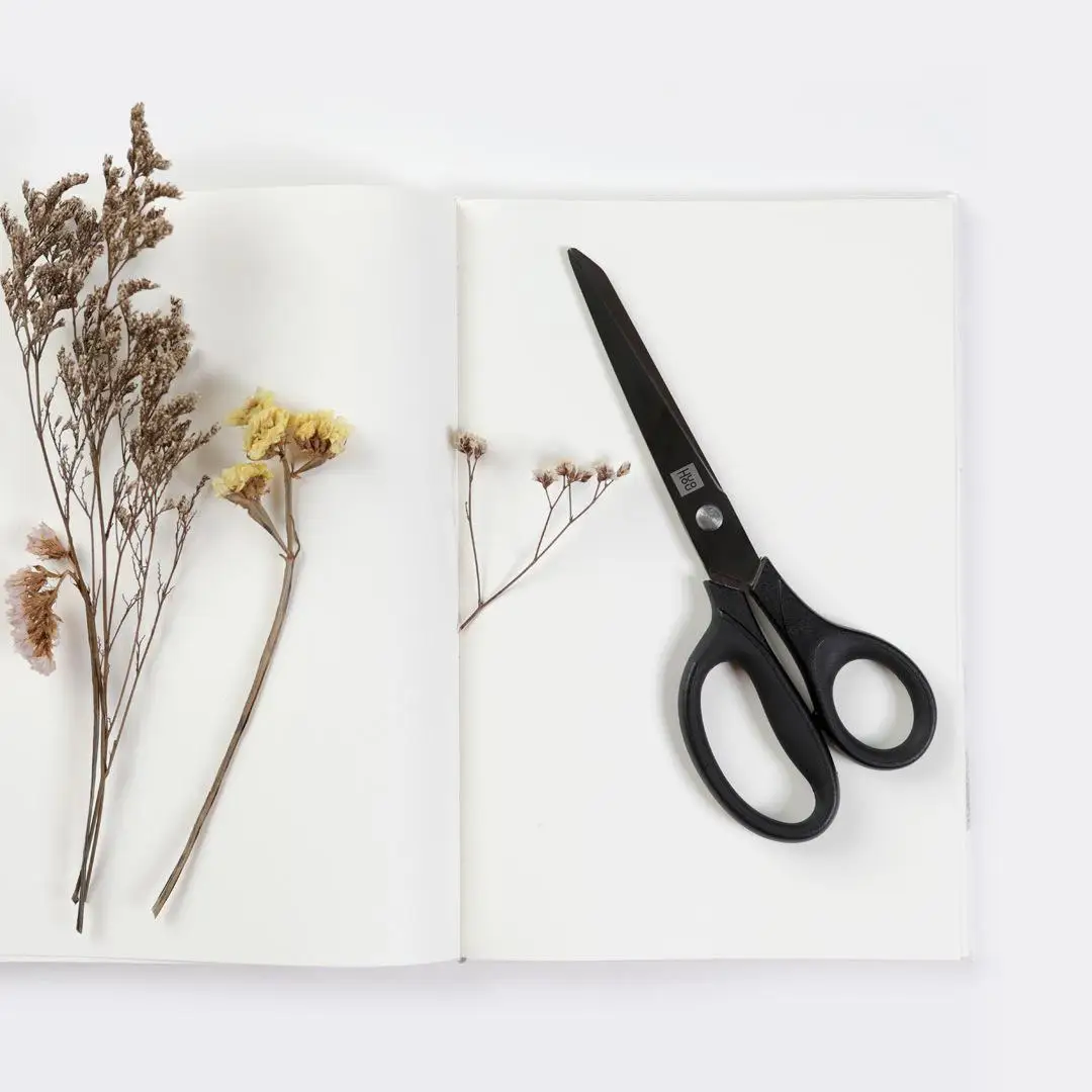 2 조각 Huohou 가위 키트 어린이를위한 Office 편지지 종이 절단 가위 스마트 홈 키트에 대한 유연한 녹 방지