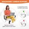 JHK PU Leather Ergonomic Padded Living Room Rocking Gaming Chairs Adjustable Height Rolling Swivel Wheel With Lumbar Support 6
