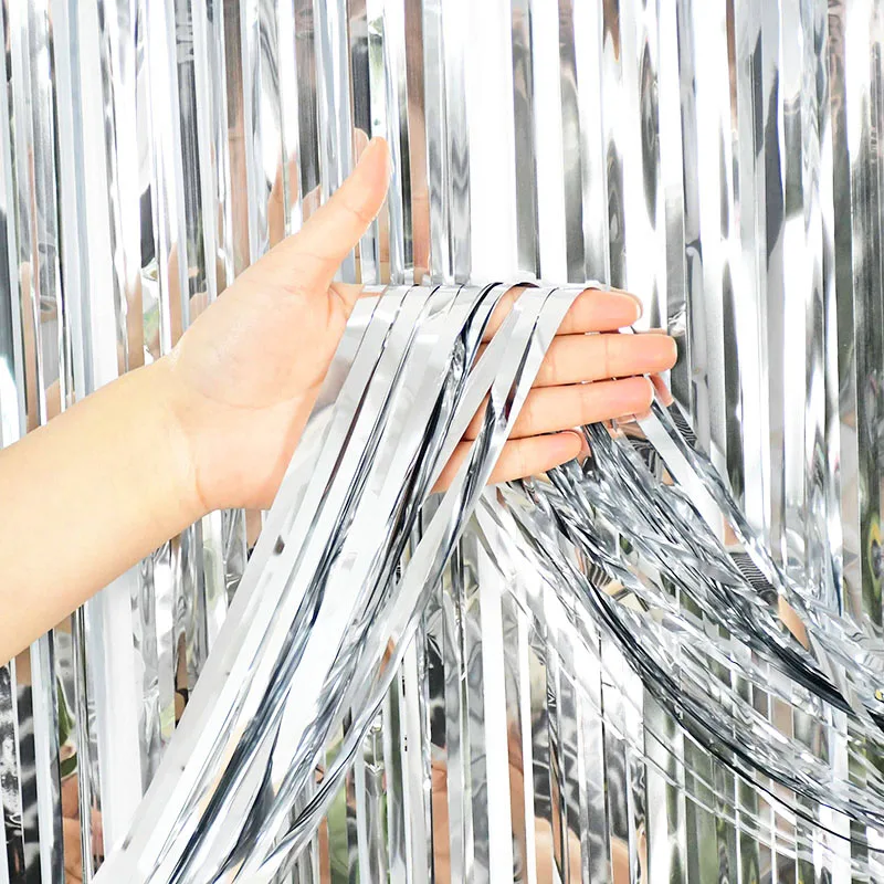 

Mehofond Rain Tinsel Foil Curtain Birthday Anniversaire Party Photo Backdrops Wedding Decoration Bachelorette Supplies Photozone