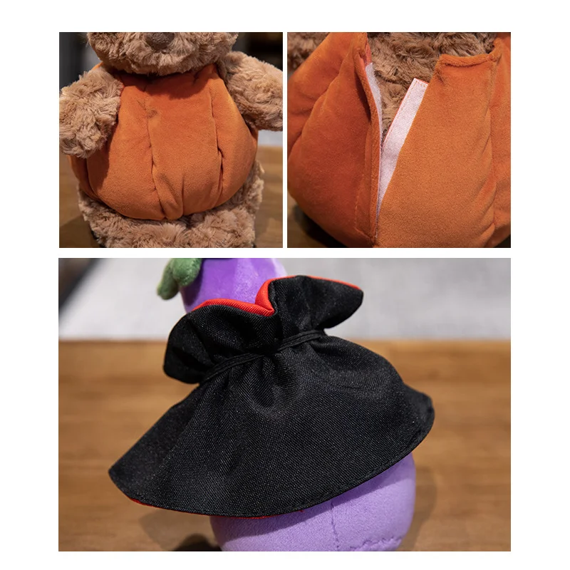 20-30CM Soft Pumpkin Bear, Pumpkin Rabbit Cloak, Eggplant Earmuffs