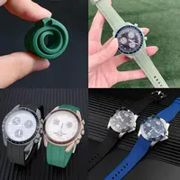 Bracelet en caoutchouc pour montre Omega X Swatch Moonswatch, extrémité incurvée universelle 20mm 22mm, étanche, sans écart, pour femmes et hommes 3