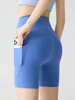 BIVIGAOS Summer Pocket High Waist Sharkskin Shorts Women Tight Butt Lifter Naked Feeling Sexy Sport Fitness Yoga Bicycle Shorts