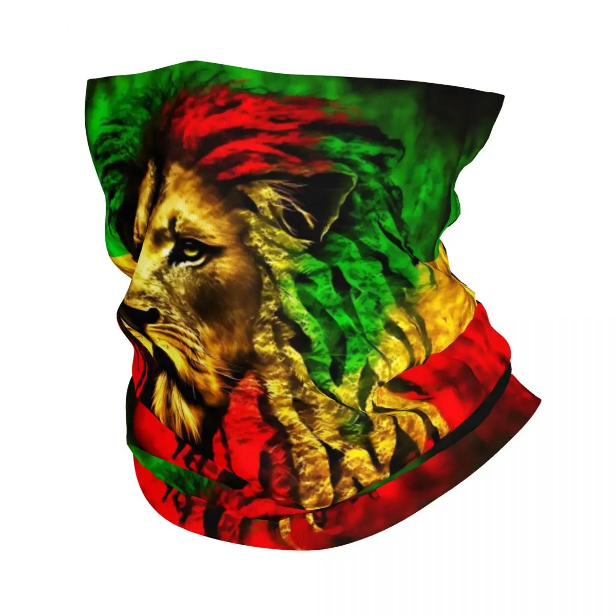 Rasta Lion Jamaica Flag Bandana Neck Gaiter for Ski Running Women Men Wrap Scarf Jamaican Reggae Balaclava Warmer