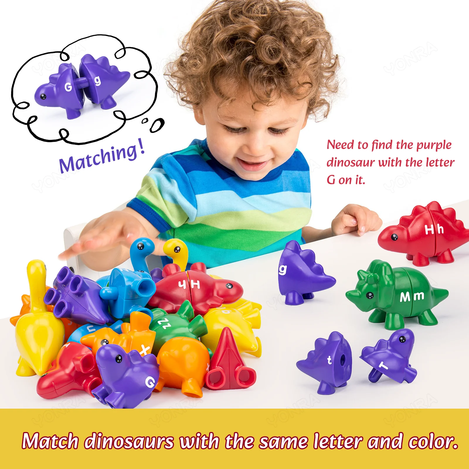 Matching Dinosaur Toy With storage bag Montessori Toys for Kids Counting Learning Toys for Toddlers Children Development Game 3