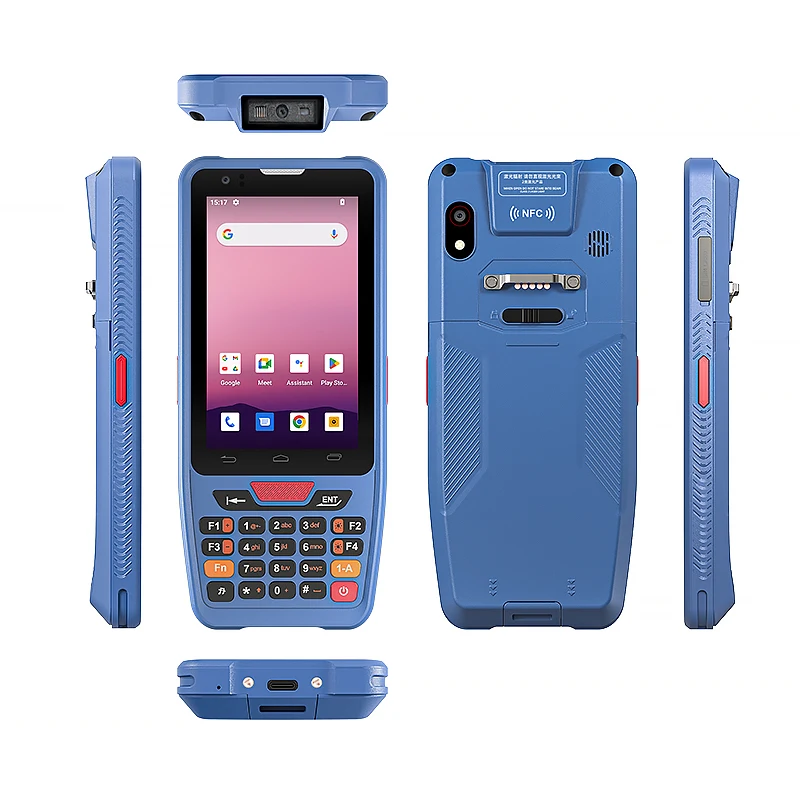 휴대용 PDA 안드로이드 12 바코드 1D 2D 스캐너, 키보드 POS 터미널 NFC 리더, 와이파이 4G 블루투스 GPS 데이터 수집기
