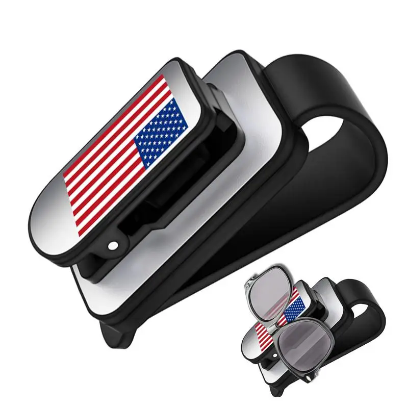 

American Flag Sunglass Holder Multifunctional Sunglasses Clip Funny Visor Accessories Sunglass Holders Ticket Eyeglasses Holder