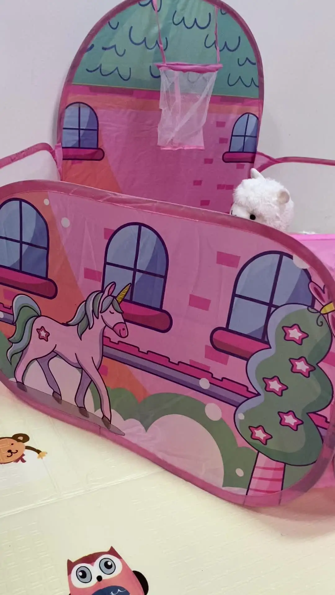 Piscina de bolas hexágonal de lunares para niños, parque Ball Pit interior y exterior fácil de plegar juego de casa para niños, 100cm