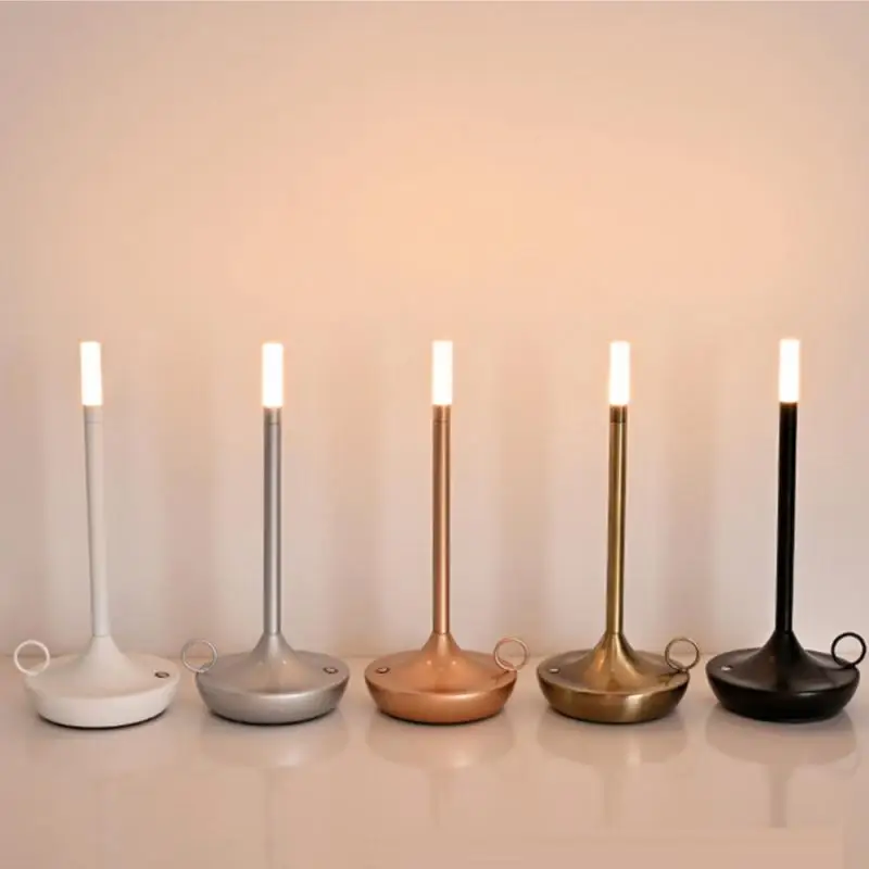 

Table Lamp for Bedroom Rechargeable Wireless Touch Lamp Camping Candle Creative Lamp Rechargeable USB-C Deskbar Table