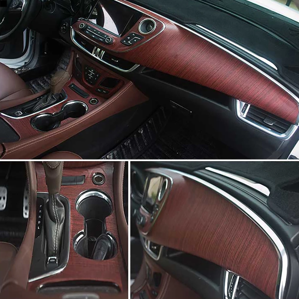 PVC Self-adhesive Wood Grain Textured Car Vinyl Wrap Film 30/10*100cm Car Internal Stickers DIY Wallpaper Furniture Accessorries