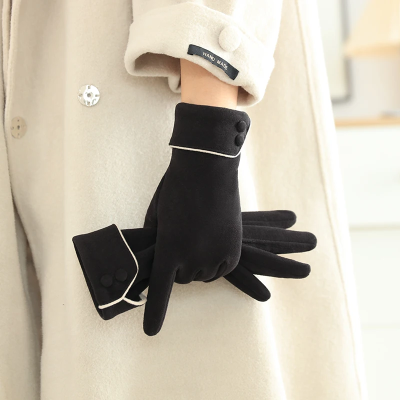 1 Pair of Women's Warm Gloves, Suitable for Women, with Velvet Lining, Windproof and Cold-Resistant, Available in Multiple Colors, Elegant and Stylish Gloves - 2