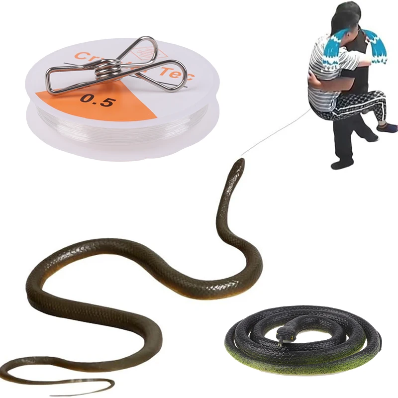 Snake Prank with String Clip - Snake On A String Prank That Chase People Toy Funny Spoof Gift Outdoor