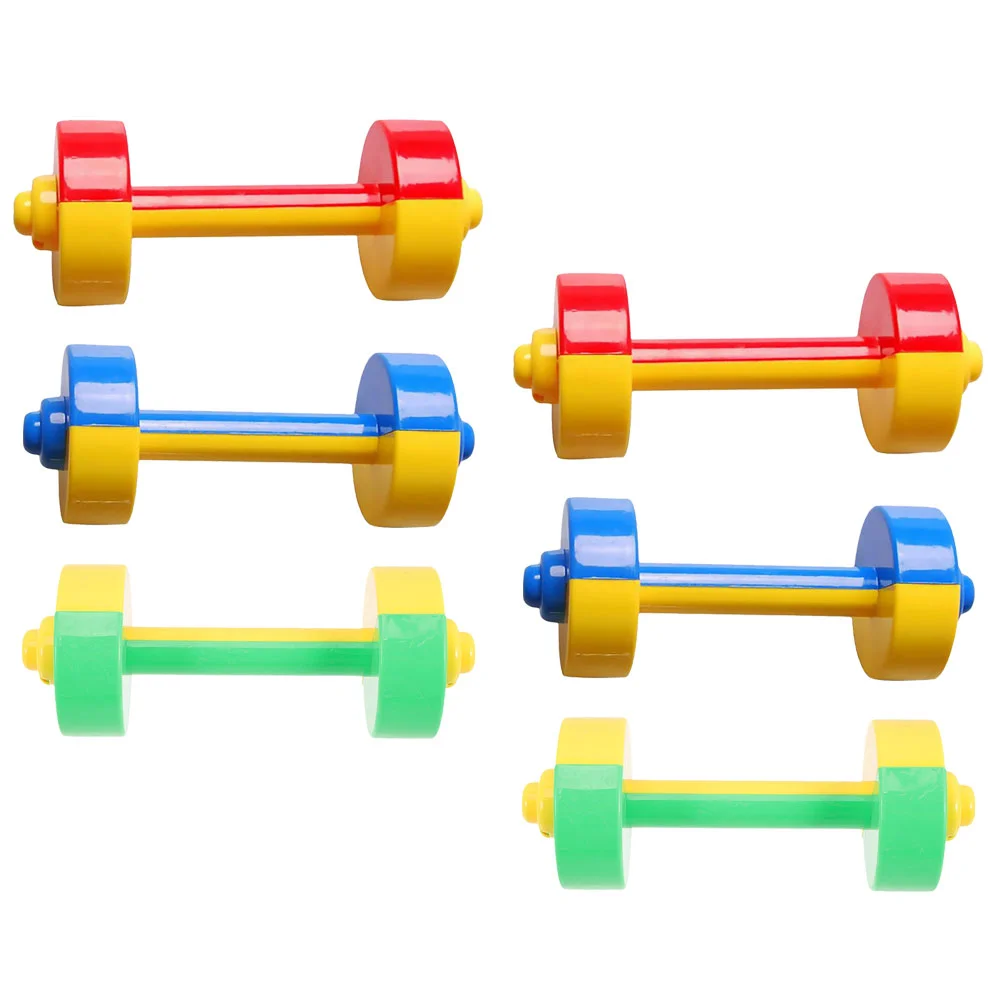 

6 Pcs Children's Weightlifting Dumbbells Kindergarten Kids Toy Barbells Dance Plastic Gym