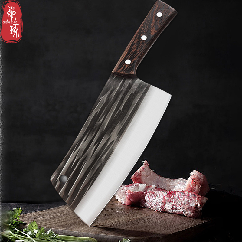 Professional Chinese Knife Handmade Forged Kitchen Knife Plastic handle Butcher Cleaver Chopping Bone Knife Kitchen Accessories