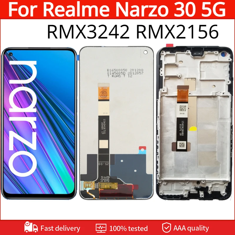 

6.5" IPS For Realme Narzo 30 5G 4G RMX3242 RMX2156 LCD Display Touch Screen Digitizer Assembly Replacement Parts