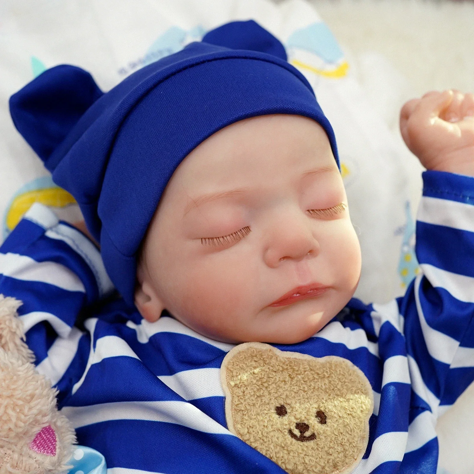 

43CM Reborn Baby Dolls Finished Painted 3D Skin Visible Veins Newborn Bebe Size Premature Baby Collectible Art Doll