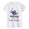 Boy Birthday Number Name Cartoon T Shirt Number 1 2 3 4 5 6 7 8 9 Graphic Kids Clothes Children Birthday T-shirts Funny Gift 6