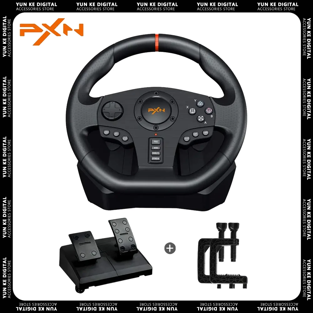 

PXN V900 Gaming Steering Wheel Simracing Racing Wheel 6 IN 1 For PS4,PS3, Xbox one/ Xbox Series S&X, Nintendo Switch,Windows Pc