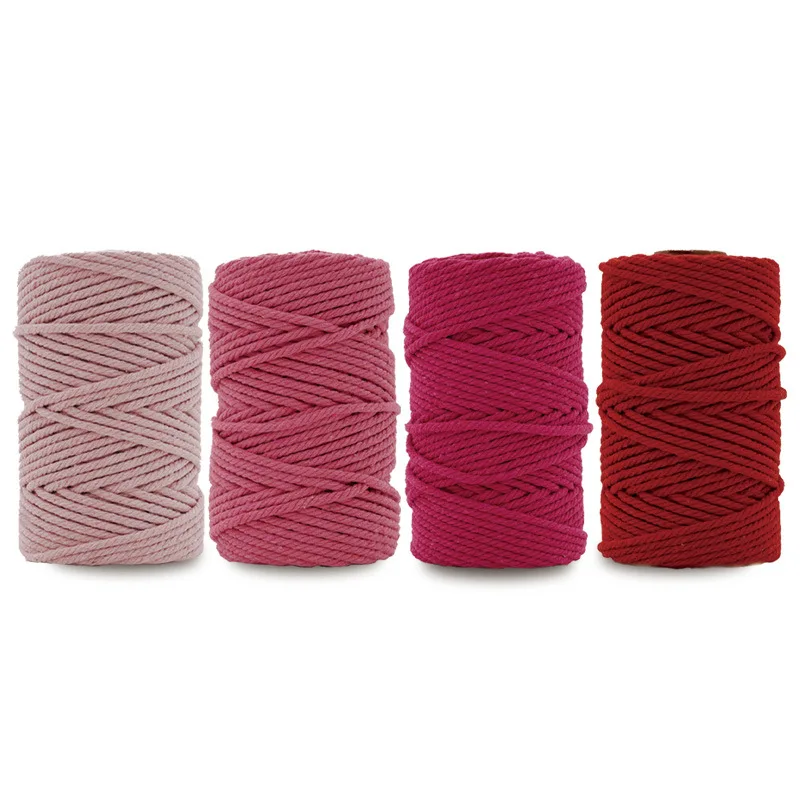 15 Colors 3mm 50 Yard Cotton Cord Rope for Handmade Boho Decor Cotton Cord Twisted Thread Macrame String DIY Home Wedding for Cotton Rope