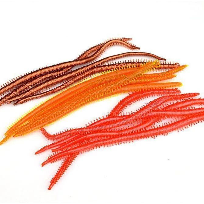 Angelköder, langer Wurm, 13 cm, Simulation von Landfischwürmern für Süßwasser- und Salzwasserfische, 10 Stück im Angebot.