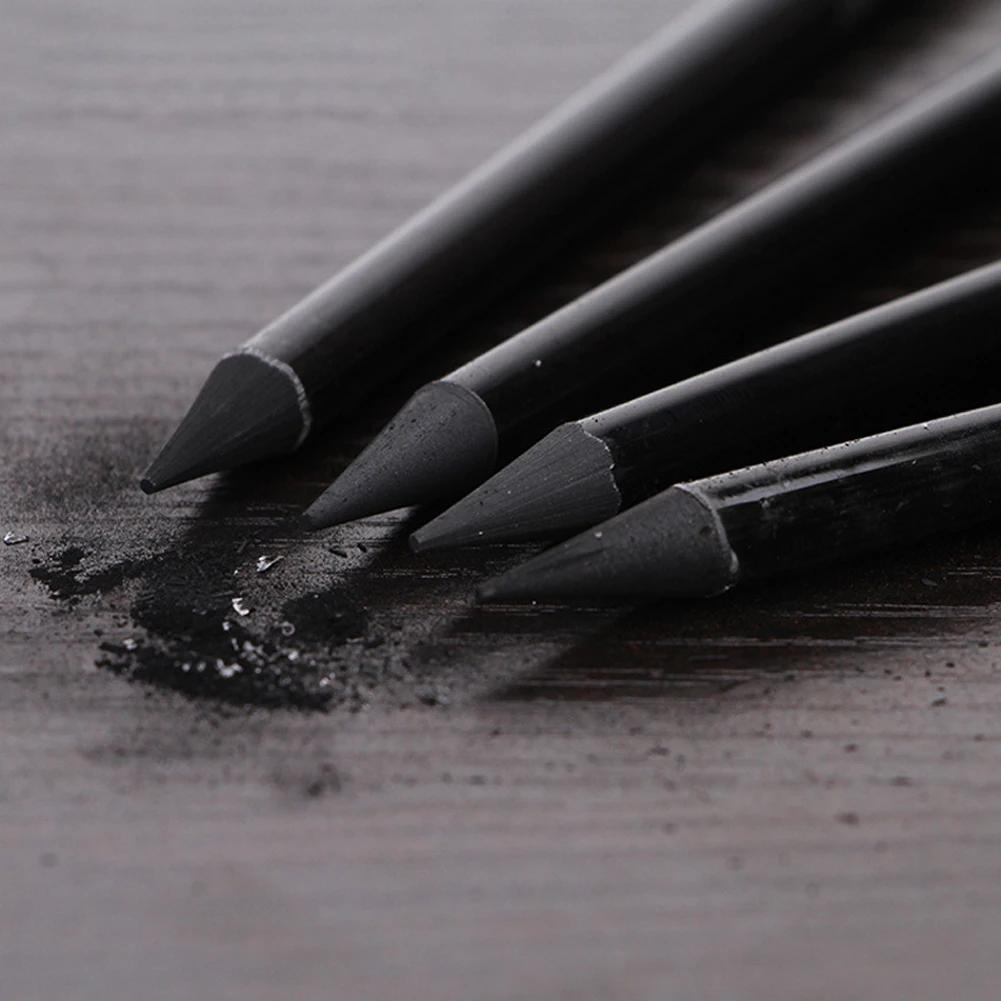 3/6Pcs Professional Pure Carbon Sketch Pens Hard/Medium/Soft Woodless Charcoal Pencil Set Drawing Tool Art Painting Supplies 3