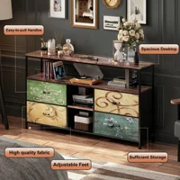 Подставка под телевизор Rosahqnda с 4 ящиками, тумба под телевизор, регулируемые полки, стол под телевизор, шкаф под телевизор, мебель для гостиной — изображение 5