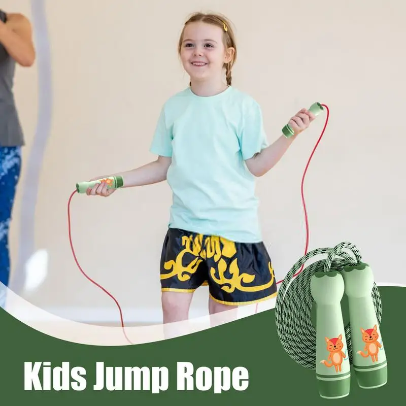 Kids Jump Rope Cotton Jumping Cord Length Adjustable Soft Skipping Rope With Smooth Handles For Kids Boys Girls Children Outdoor