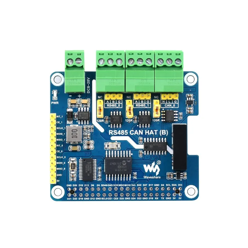 

Изолированный корпус RS485 CAN (B) для Raspberry Pi, 2-канальный RS485 и 1-канальный CAN, Мульти Защита