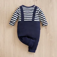 Baby Boys Girls Unisex Newborn Onesies Romper 0-18 Months Toddler Clothing Infant Long Sleeve Striped elephant cotton Jumpsuit 2