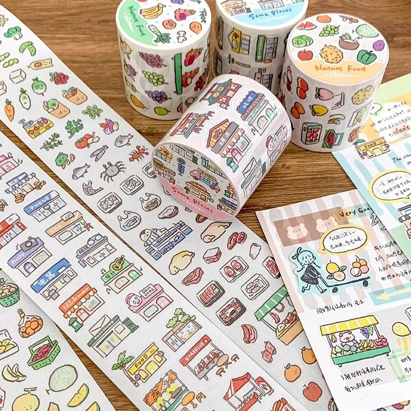 ZZOTON 과일 및 야채 위치 장식 Washi 필기 용지 스티커 DECO