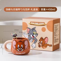 Tom and Jerry Ceramic Cartoon Mug - Cute and Funny Drinkware (Jerry with Spoon Box)