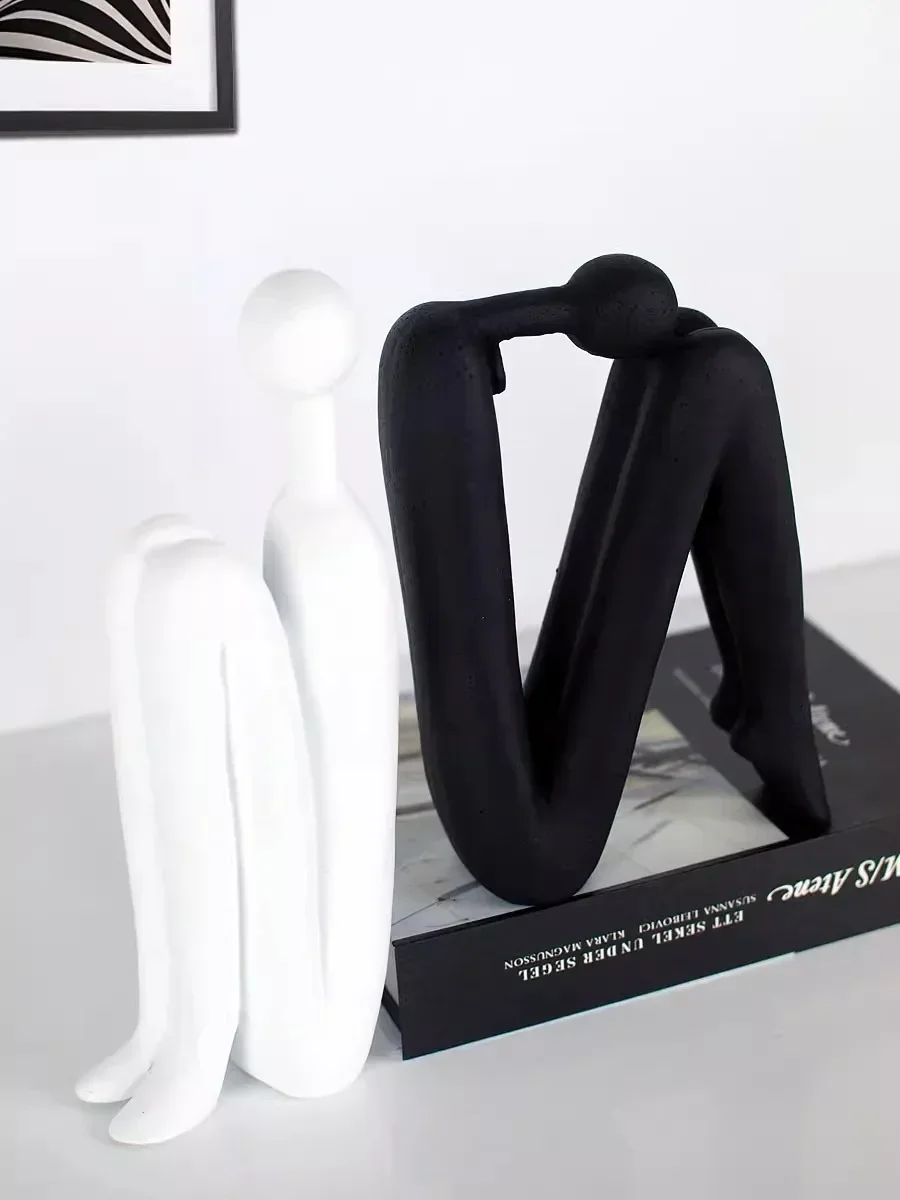 

Nordic minimalist abstract character sculpture Figurine Ornaments Office Decoration character resin Statue bookend Home decor