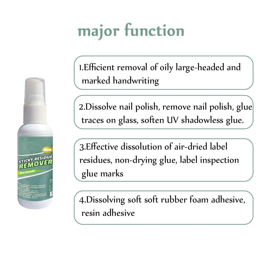 Sticker Remover Quick And Easy Sticky Residue Remover Wall Sticker Glue Removal Car Glass Label Cleaner Adhesive Glue Spray