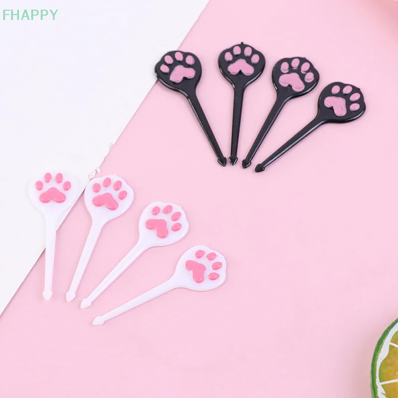 8Pcs/set Cat meat ball cat paw fruit stick cute cake dessert fork decoration