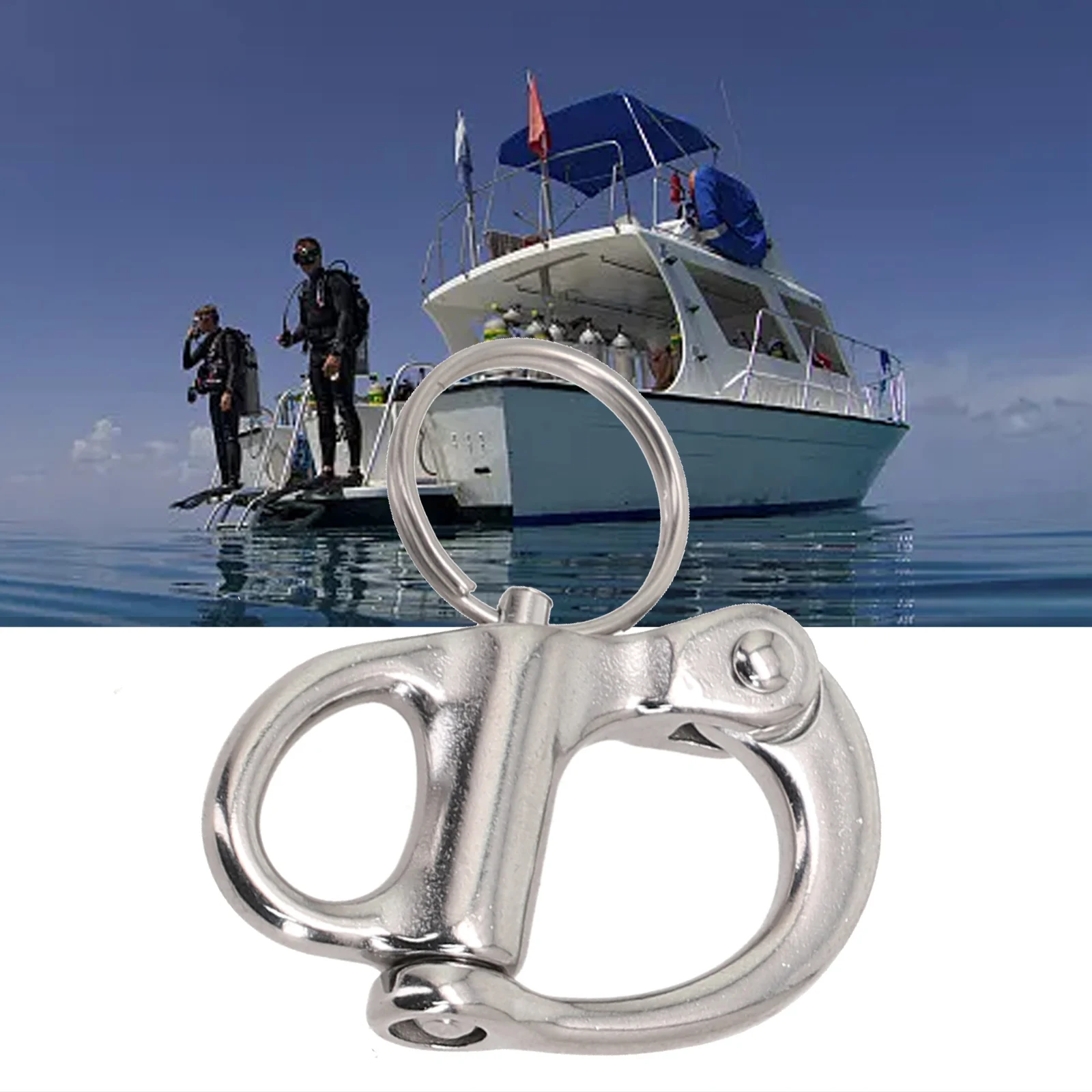 1PCS 35/52/69/96MM Quick Release Boat Anchor Chain Eye Shackle Swivel Hook Snap Marine Tools 316/304 Stainless Steel Accessory 30pcs 13mm bags strap buckles metal lobster clasp for handbag keychain swivel trigger clips snap hook diy bag parts accessory